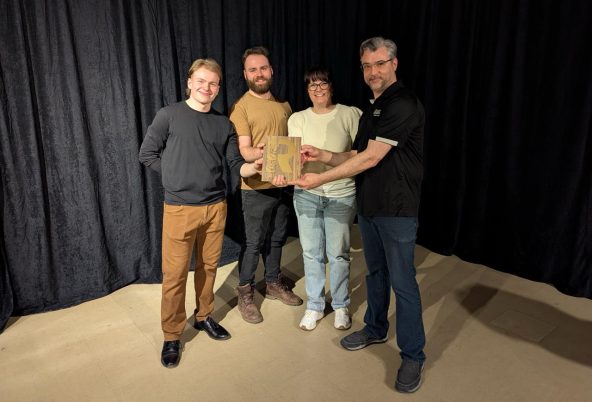 Raphaël Smith Bujold, Laurent Labrie, Lucie Lalancette et Christian St-Pierre enseignant